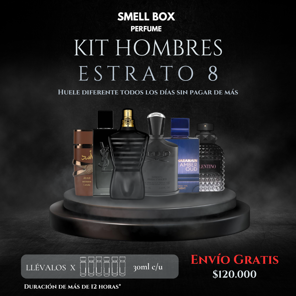 KIT HOMBRES ESTRATO 8 X6 - 30ML c/u - (Envío gratis a todo el país - pago contra entrega) 