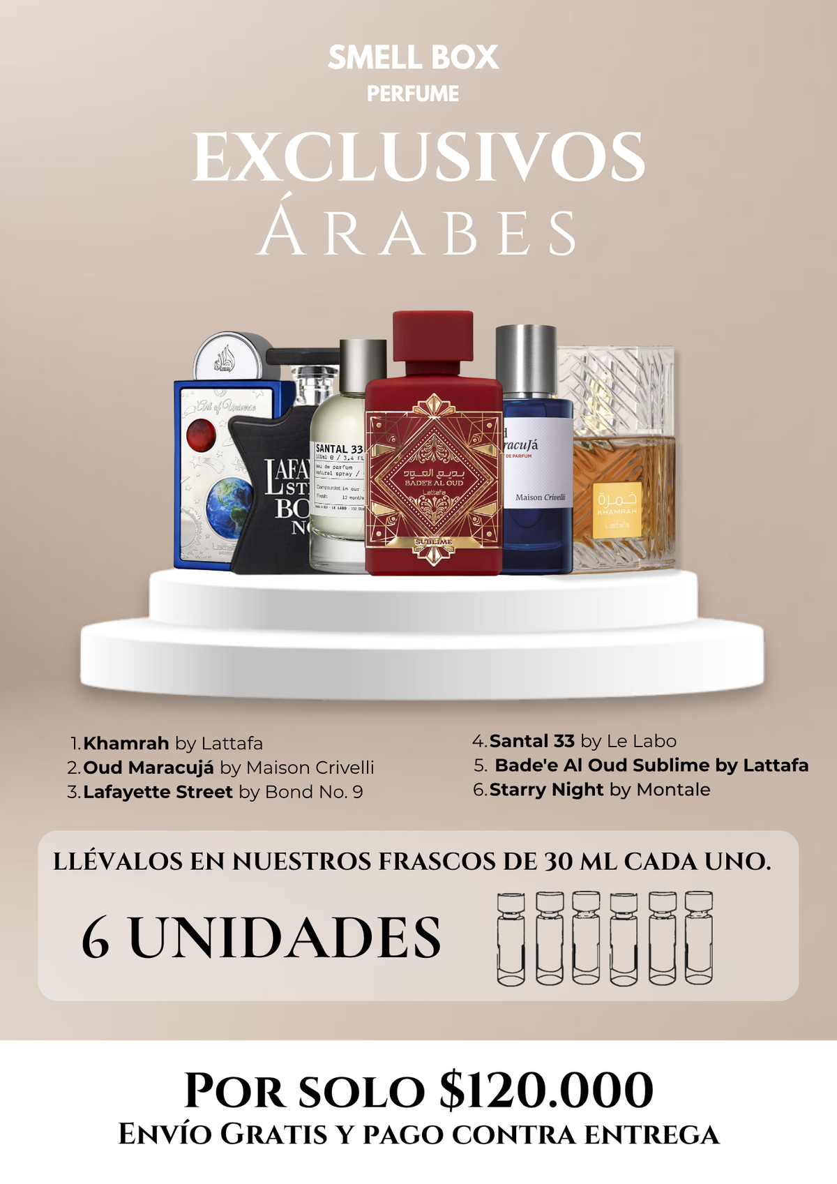 KIT EXCLUSIVO ARABES X6 - 30ML c/u - (Envío gratis a todo el país - pago contra entrega) 