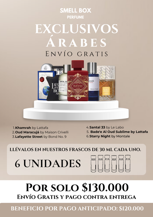 KIT EXCLUSIVO ARABES X6 - 30ML c/u - (Envío gratis a todo el país - pago contra entrega)