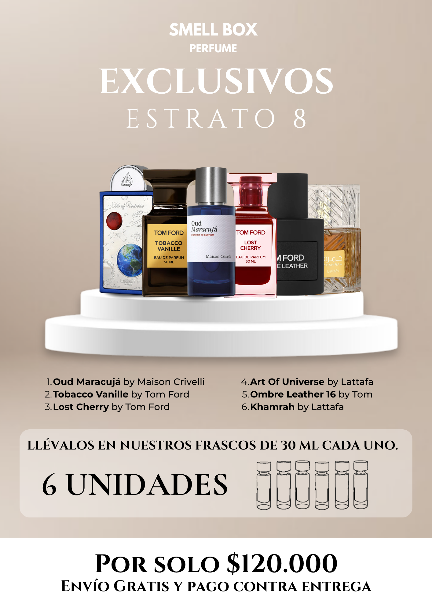 KIT EXCLUSIVO ESTRATO 8 X6 - 30ML c/u - (Envío gratis a todo el país - pago contra entrega)