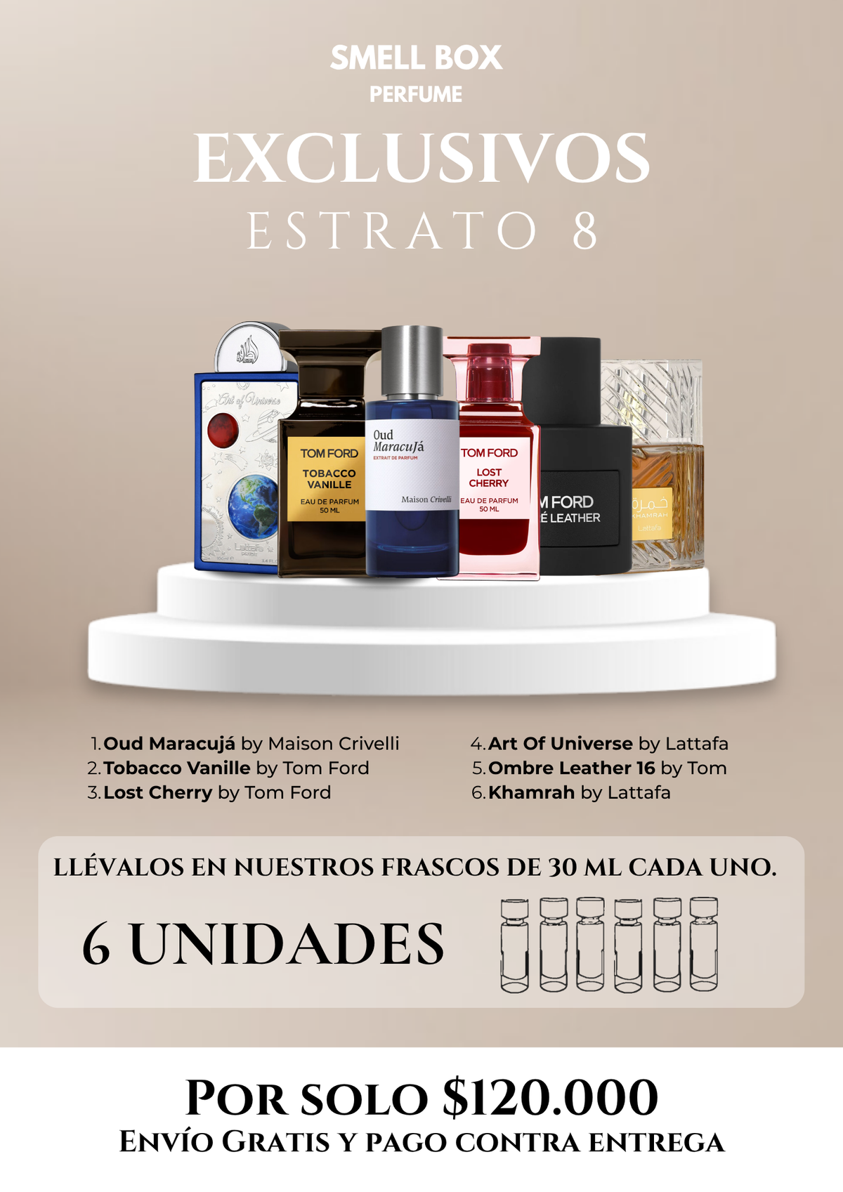 KIT EXCLUSIVO ESTRATO 8 X6 - 30ML c/u - (Envío gratis a todo el país - pago contra entrega)