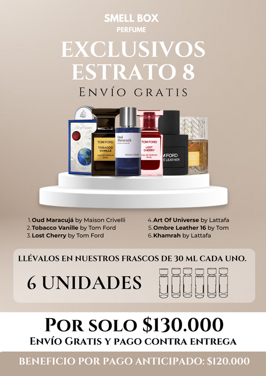 KIT EXCLUSIVO ESTRATO 8 X6 - 30ML c/u - (Envío gratis a todo el país - pago contra entrega)