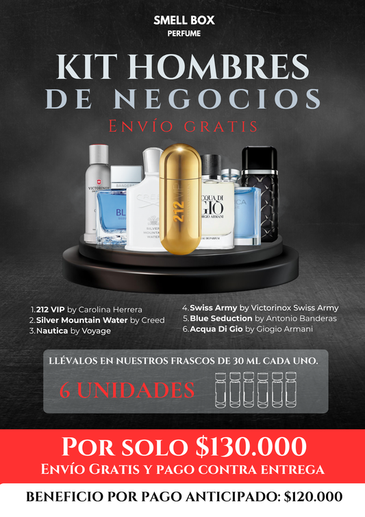KIT HOMBRES DE NEGOCIOS X6 - 30ML c/u - (Envío gratis a todo el país - pago contra entrega)