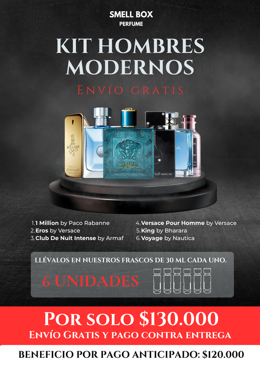 KIT HOMBRES MODERNOS X6 - 30ML c/u - (Envío gratis a todo el país - pago contra entrega)