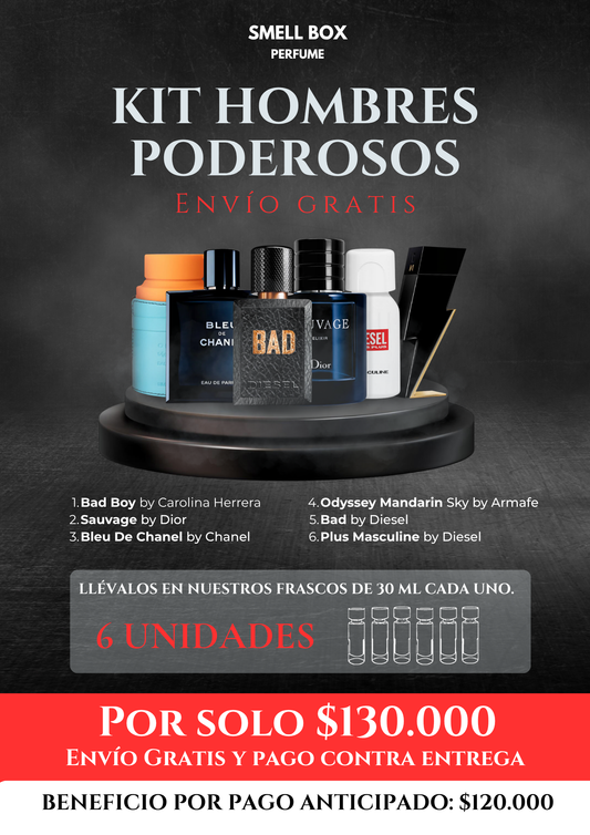 KIT HOMBRES PODEROSOS X6 - 30ML c/u - (Envío gratis a todo el país - pago contra entrega)