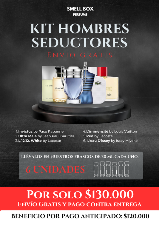 KIT HOMBRES SEDUCTORES X6 - 30ML c/u - (Envío gratis a todo el país - pago contra entrega)