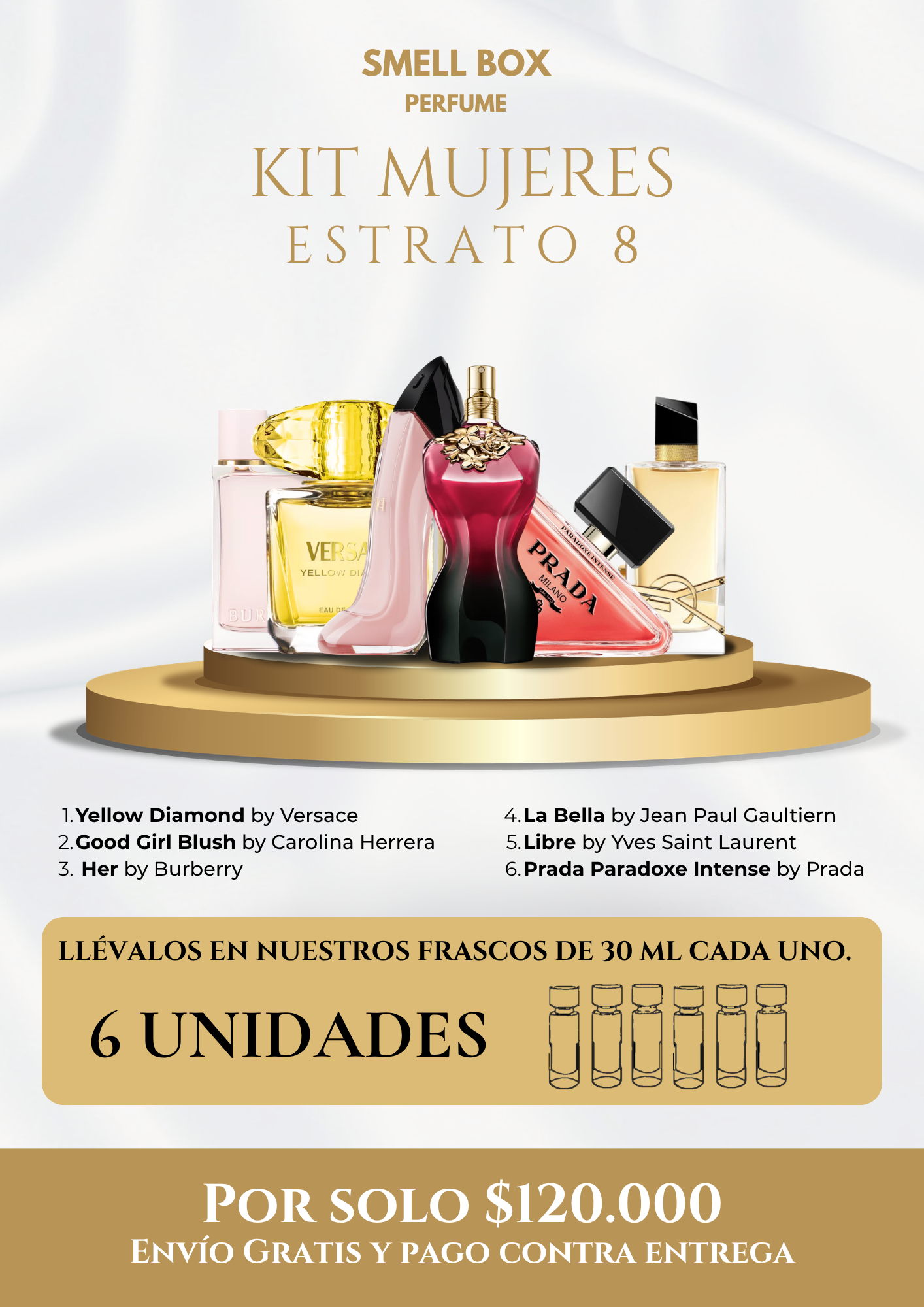 KIT MUJERES ESTRATO 8 X6 - 30ML c/u - (Envío gratis a todo el país - pago contra entrega)