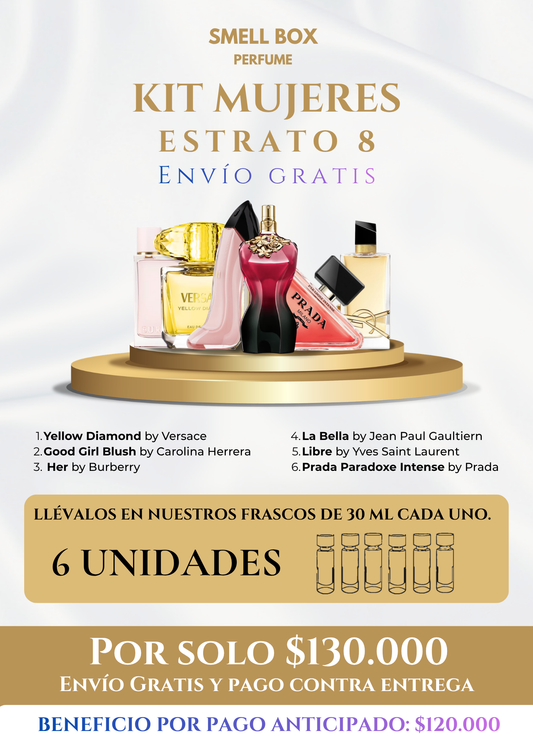 KIT MUJERES ESTRATO 8 X6 - 30ML c/u - (Envío gratis a todo el país - pago contra entrega)