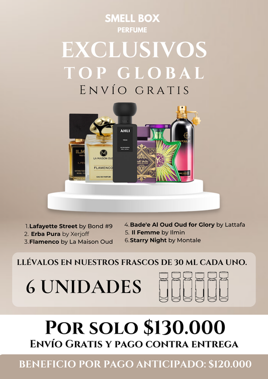 KIT EXCLUSIVO TOP GLOBAL X6 - 30ML c/u - (Envío gratis a todo el país - pago contra entrega)