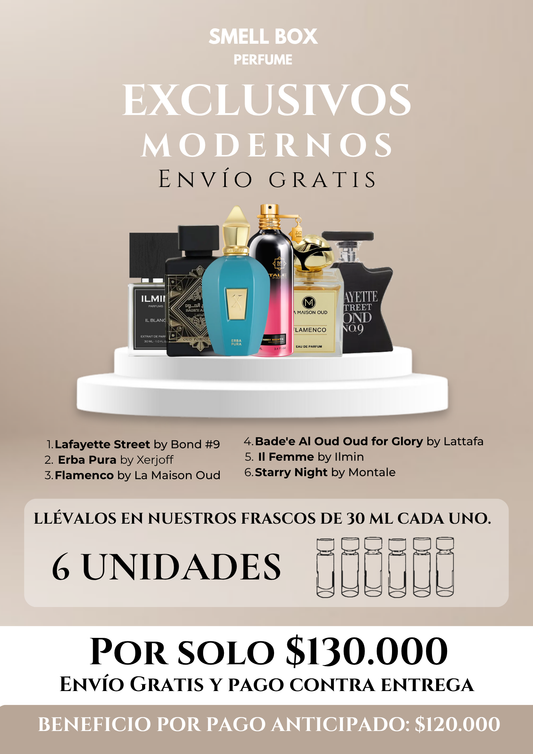 KIT EXCLUSIVO MODERNO X6 - 30ML c/u - (Envío gratis a todo el país - pago contra entrega)